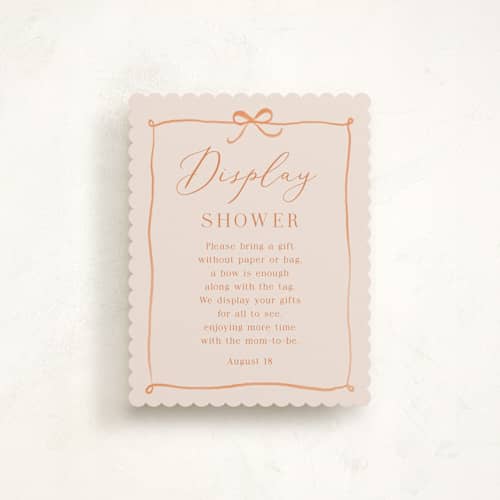 This is a cream baby shower insert cards with standard by frau brandt called cutie frame printing on signature in standard