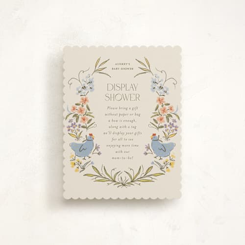 This is a creamery baby shower insert cards with standard by Vera Lim called whimsical frame printing on signature in standard