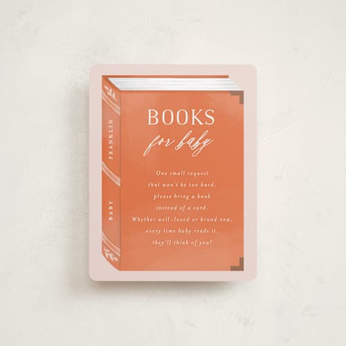 This is a auburn baby shower insert cards with standard by Paper Raven Co. called fabled storybook printing on signature in standard