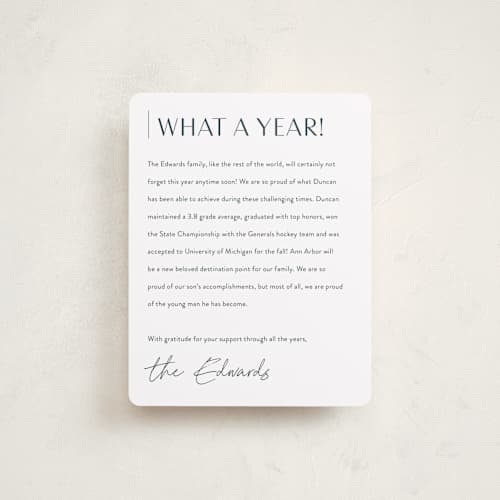 This is a cloud graduation insert cards with standard by Sara Hicks Malone called classic printing on signature in standard