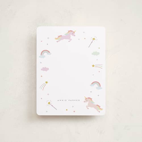 This is a cloud kids thank you cards notes with standard by Anupama called magical day printing on signature in standard