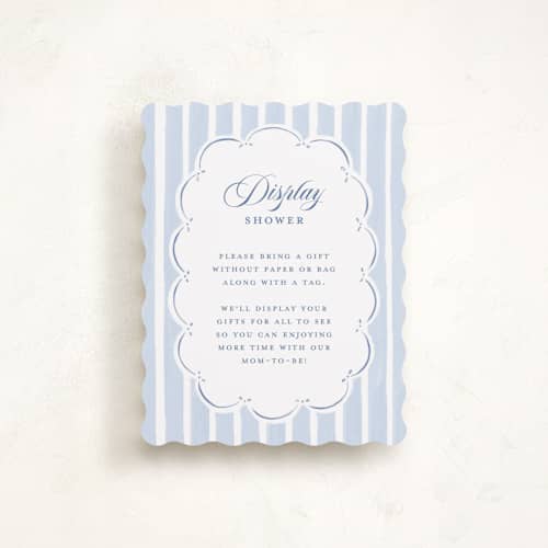 This is a gardenia baby shower insert cards with standard by Pati Cascino called french teddy bear printing on signature in standard