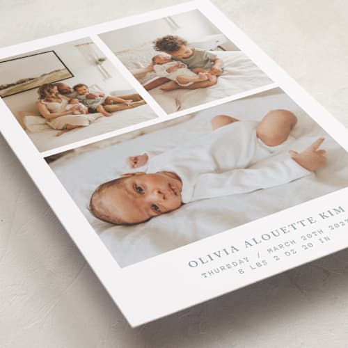 This is a shortcake birth announcements with standard by Bramble Studio called windows to our heart printing on recycled smooth signature in standard