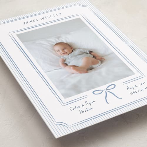 This is a sea birth announcements with standard by Elly called a little dream printing on recycled smooth signature in standard
