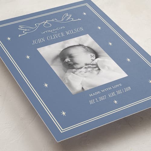 This is a neptune birth announcements with standard by Rina Ozum called our little miracle printing on recycled smooth signature in standard