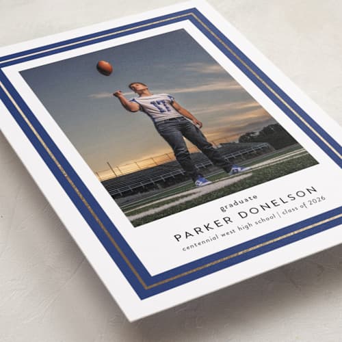 This is a blueberry graduation announcements with foil pressed by Jessica Williams called class tradition printing on recycled smooth signature in standard
