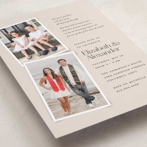 This is a ivory graduation invitations with standard by Heather Schertzer called big to-do printing on recycled smooth signature in standard