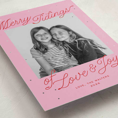 This is a gumdrop foil pressed holiday cards with foil pressed by Megan Davis called calder printing on recycled smooth signature in standard