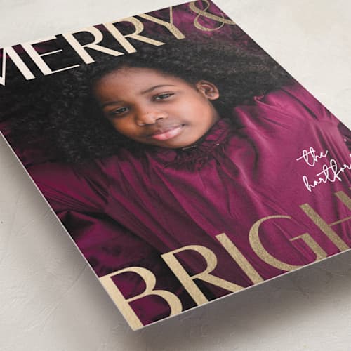This is a north star foil pressed holiday cards with foil pressed by Susan Asbill called bright printing on recycled smooth signature in standard
