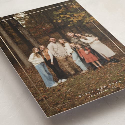 This is a pudding foil pressed holiday cards with foil pressed by Adelyn T. called thin marker printing on recycled smooth signature in standard