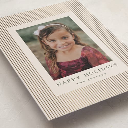 This is a balsam foil pressed holiday cards with foil pressed by Kristie Kern called the prep printing on recycled smooth signature in standard