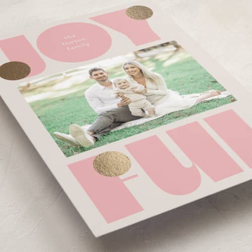 This is a gumdrop foil pressed holiday cards with foil pressed by Lori Wemple called pop joy printing on recycled smooth signature in standard