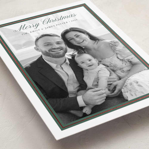This is a evergreen foil pressed holiday cards with foil pressed by Alston Foster called evermore printing on recycled smooth signature in standard