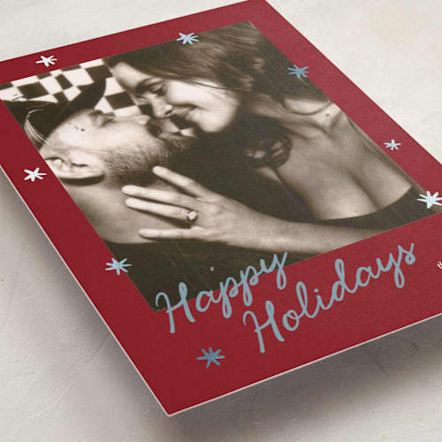 This is a mulled wine foil pressed holiday cards with foil pressed by Creo Study called luminous printing on recycled smooth signature in standard