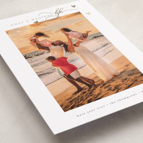 This is a snow foil pressed holiday cards with foil pressed by Ashlee Townsend called magical life sparkles printing on recycled smooth signature in standard