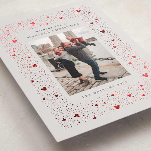This is a mist foil pressed holiday cards with foil pressed by JeAnna Casper called magic printing on recycled smooth signature in standard