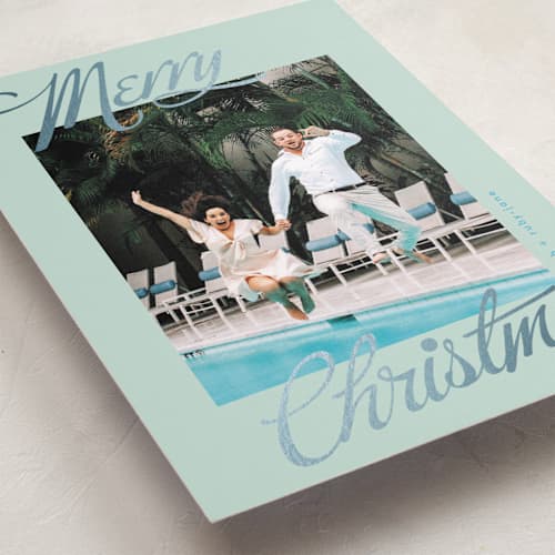 This is a spring foil pressed holiday cards with foil pressed by Phrosné Barwood called so retro printing on recycled smooth signature in standard