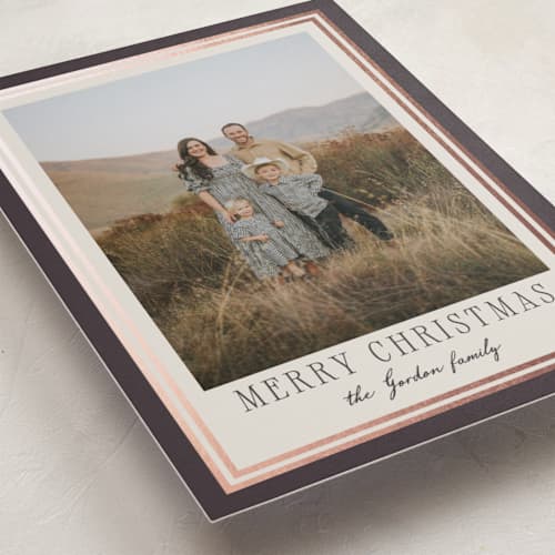 This is a ink foil pressed holiday cards with foil pressed by Petra Kern called prairie printing on recycled smooth signature in standard
