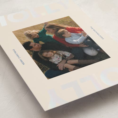 This is a icicle gloss press holiday cards with gloss press by Hattie and Jane called jolly edge printing on recycled smooth signature in standard