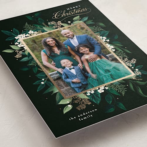 This is a emerald met with foil pressed by Susan Moyal called emerald vines printing on recycled smooth signature in standard