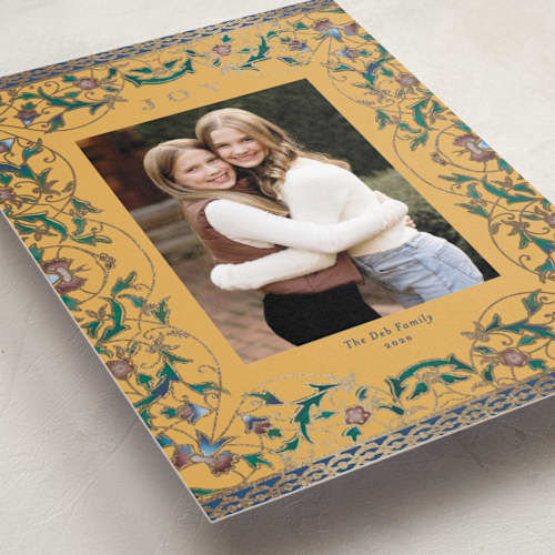 This is a goldenrod met with foil pressed by Olivia Kanaley Inman called cloisonne printing on recycled smooth signature in standard