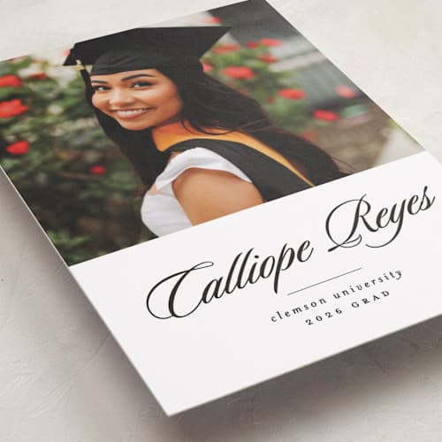 This is a newspaper graduation announcements with standard by Lea Delaveris called most classic printing on recycled smooth signature in standard