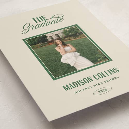 This is a butter graduation announcements with standard by Erin L. Wilson called the headliner printing on recycled smooth signature in standard