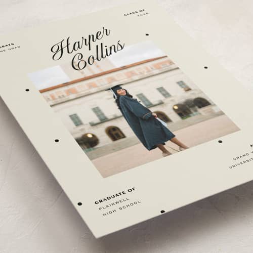 This is a butter graduation announcements with standard by Pixel and Hank called the modern printing on recycled smooth signature in standard