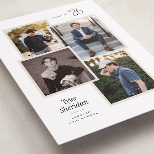 This is a cloud graduation announcements with standard by Jennifer Wick called seventeen printing on recycled smooth signature in standard