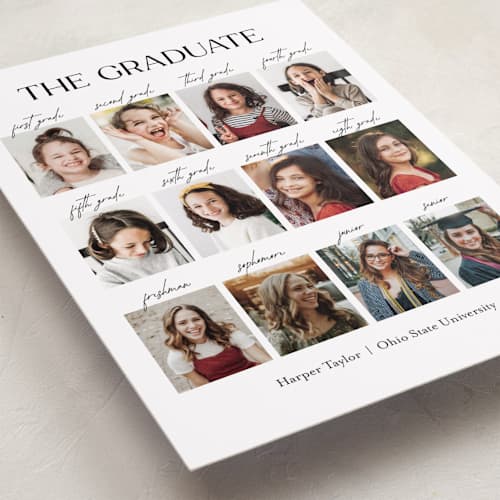 This is a moon graduation announcements with standard by Olivia Williams called best year printing on recycled smooth signature in standard