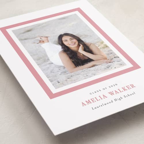 This is a peony graduation announcements with standard by Sara Hicks Malone called charm printing on recycled smooth signature in standard