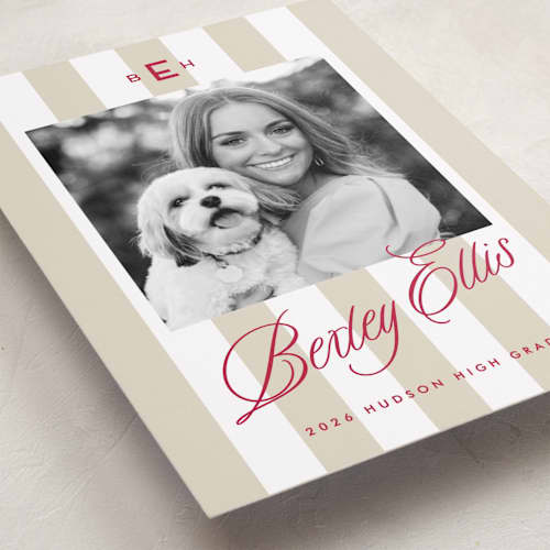 This is a parchment graduation announcements with standard by Susan Zinader called bexley printing on recycled smooth signature in standard