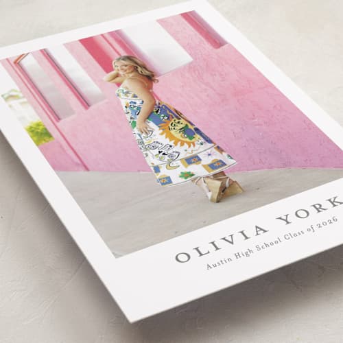 This is a snow graduation announcements with standard by Sarah Curry called archive printing on recycled smooth signature in standard