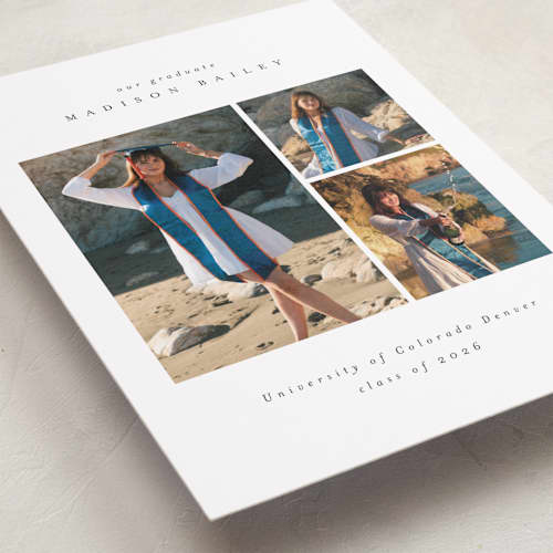 This is a snow graduation announcements with standard by Emily Sabol Goss called graduate gallery printing on recycled smooth signature in standard