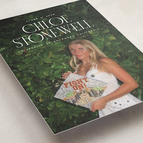 This is a snow graduation announcements with standard by Ellen Schlegelmilch called modern serif printing on recycled smooth signature in standard