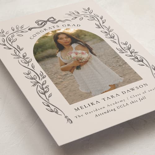 This is a ink graduation announcements with standard by Petra Kern called chic printing on recycled smooth signature in standard