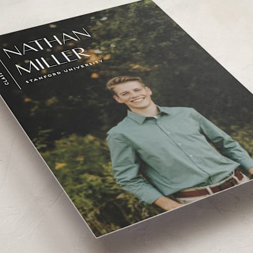 This is a chalk graduation announcements with standard by Anupama called editorial modern printing on recycled smooth signature in standard