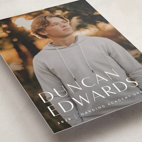 This is a cloud graduation announcements with standard by Sara Hicks Malone called classic printing on recycled smooth signature in standard