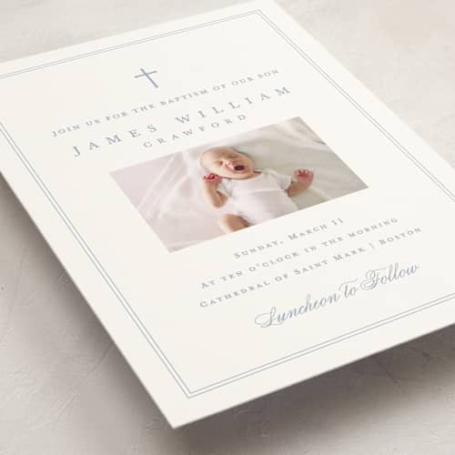 This is a carolina baptism and christening announcements with standard by Amy Kross called crawford printing on signature in standard