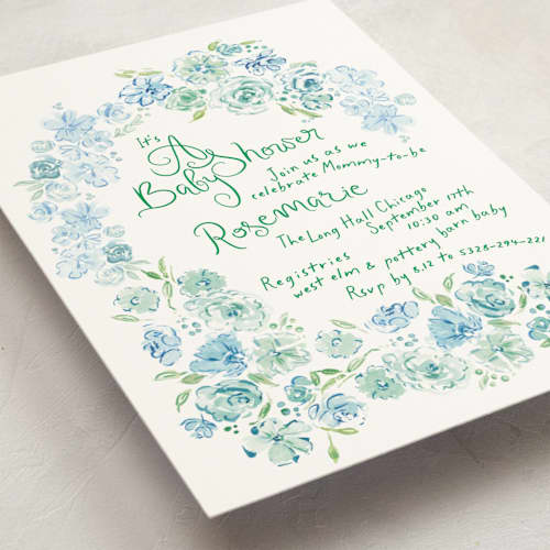 This is a breezy skies baby shower invitations with standard by Phrosné Barwood called paris with love printing on signature in standard