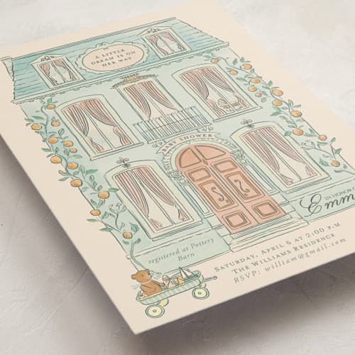 This is a ciel baby shower invitations with standard by Sabrin Deirani called maison de rêves printing on signature in standard