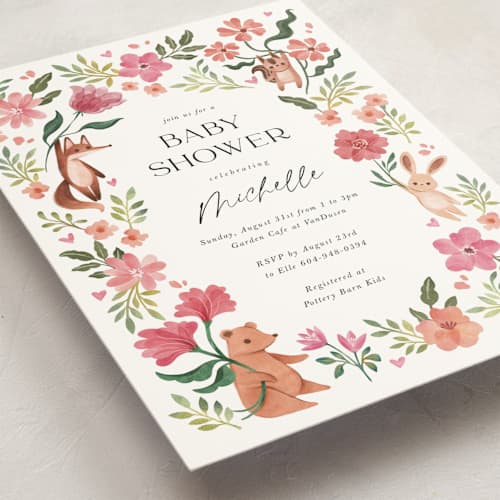 This is a rose baby shower invitations with standard by Vivian Yiwing called love is in the air printing on signature in standard
