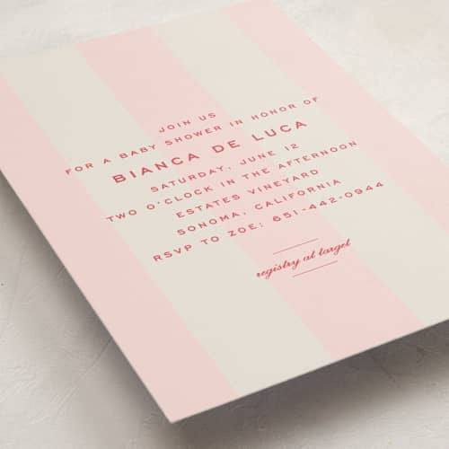 This is a fragola baby shower invitations with standard by Megan Davis called campania printing on signature in standard