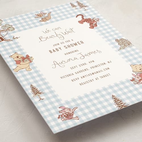 This is a sky baby shower invitations with standard by Teju Reval called disney's winter pooh printing on signature in standard