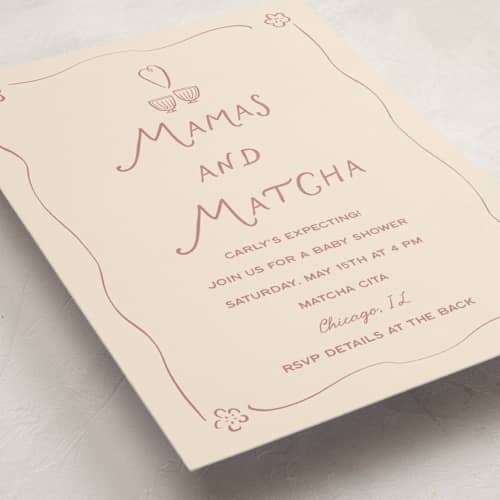 This is a sakura baby shower invitations with standard by Ani Somi called perfect matcha printing on signature in standard