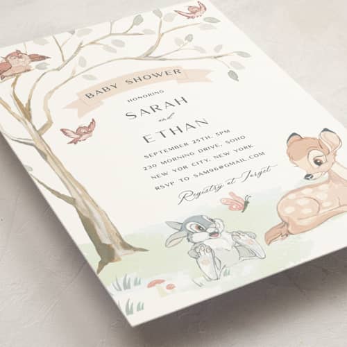 This is a sunshine baby shower invitations with standard by Teju Reval called disney's sweet bambi printing on signature in standard