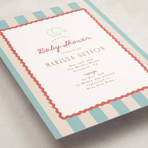 This is a sky baby shower invitations with standard by Tamara Hilje called circus circus printing on signature in standard