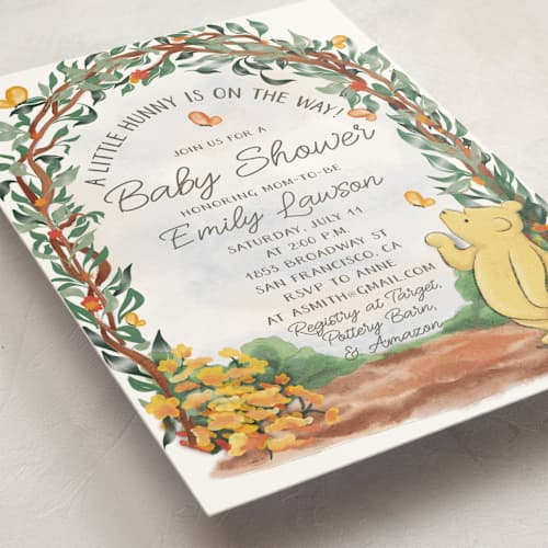 This is a honey baby shower invitations with standard by The Savage Label called vintage winnie the pooh baby shower invite printing on signature in standard