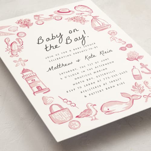 This is a ballet baby shower invitations with standard by Itsy Belle Studio called coastal baby printing on signature in standard