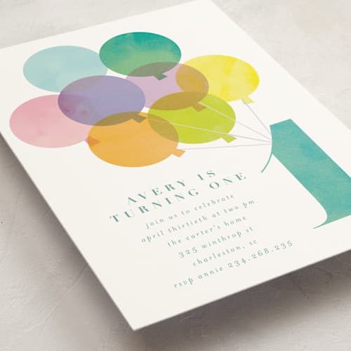 This is a teal kids birthday invitations with standard by Lori Wemple called year printing on signature in standard